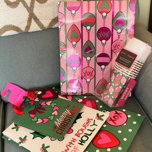 🎁Betsey Johnson Christmas holiday gift wrap seasonal items bundle NWT